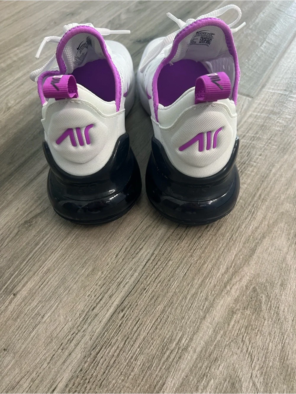 Nike Kids Air Max 270 White with Purple Accents Sneakers